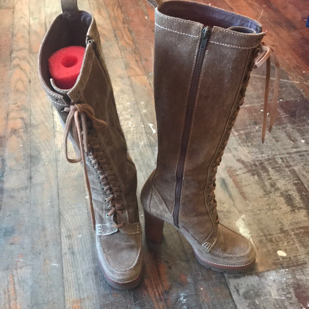 Michael Kors Suede Lace Up Boots